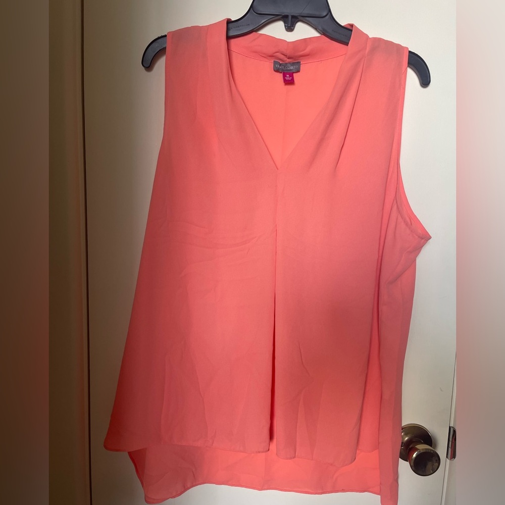 Vince Camuto Coral Layered V-Neck Sleeveless Top 23 PTP X 25